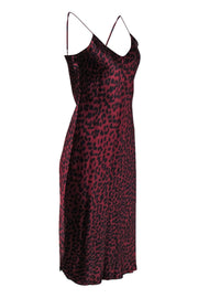 Current Boutique-Nili Lotan - Ruby & Black Cheetah Print Sleeveless Silk Slip Dress Sz M