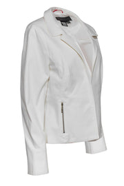 Current Boutique-Nina McLemore - White Cotton Blend Blazer w/ Zippered Pockets Sz 16