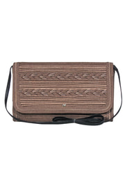 Current Boutique-Nina Ricci - Bronze Braided Fold-Over Crossbody w/ Leather Strap