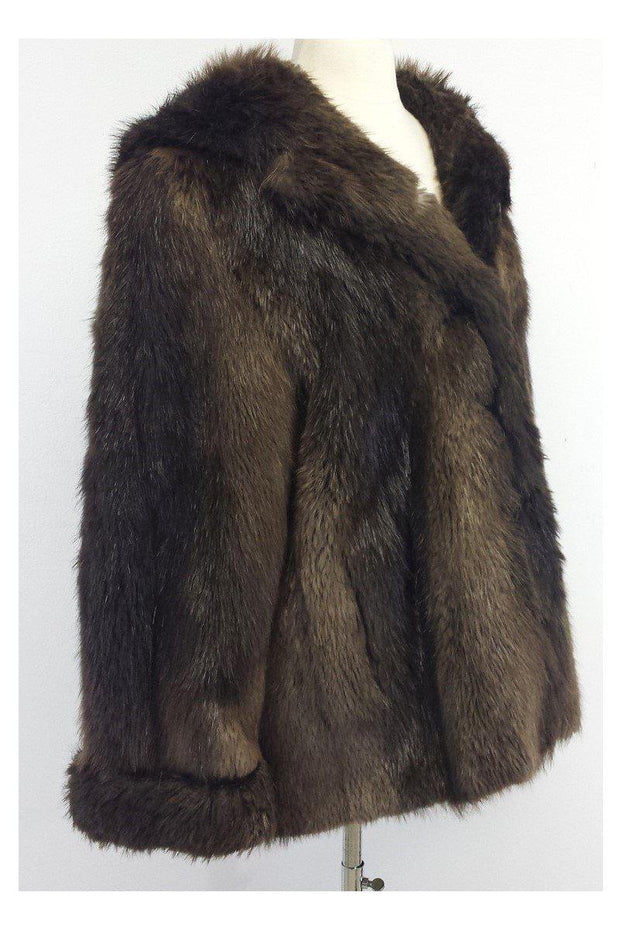 Current Boutique-Nina Ricci - Brown Beaver Fur Coat Sz 8