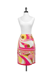 Current Boutique-Nipon Boutique - Pink & Yellow Silk Sequin Skirt Sz 4