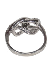 Current Boutique-No Label - Sterling Silver Diamond Interlocking Ring Sz 4.5
