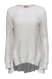 Current Boutique-No. 21 - White Knitted Sweater w/ Sheer Back Sz S