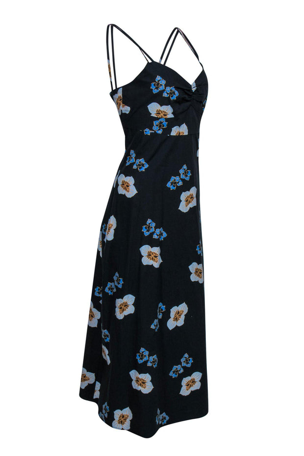 Current Boutique-No.6 - Navy Tropical Floral Print Sleeveless "Bali" Maxi Dress Sz L