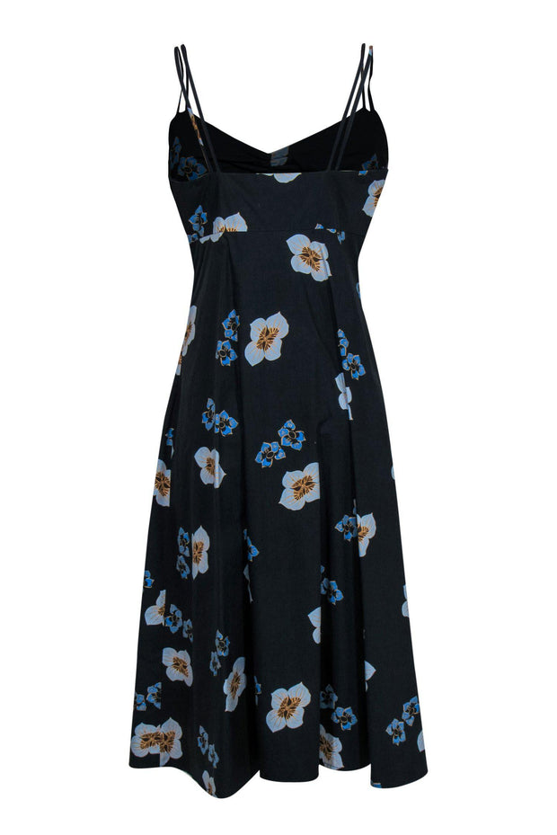 Current Boutique-No.6 - Navy Tropical Floral Print Sleeveless "Bali" Maxi Dress Sz L