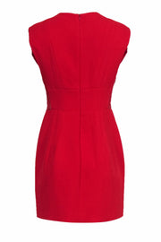 Current Boutique-Noam Hanoch - Red Sleeveless Sheath Mini Dress w/ Lace Detail Sz 8