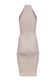Current Boutique-Nookie - Nude Mesh Mock Neck "Princess" Bodycon Midi Dress Sz M