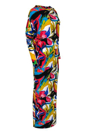 Current Boutique-Norma Kamali - Multicolor Abstract Floral Print Versatile Maxi Dress Sz XS