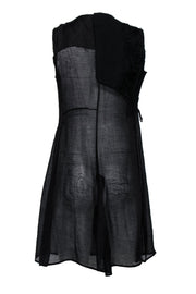 Current Boutique-Nuovo Borgo - Black Woven Wrap Patchwork Dress w/ Yarn Embroidery Sz M