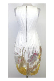Current Boutique-Nuovo Borgo - White Paint Splatter Bubble Hem Cotton Dress Sz 4
