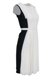 Current Boutique-O'2nd - White & Navy Pleated Midi Dress Sz 0