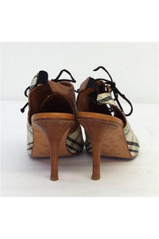Current Boutique-Olivia Rose Tal - Plaid & Leather Lace-Up Slingback Heels Sz 7