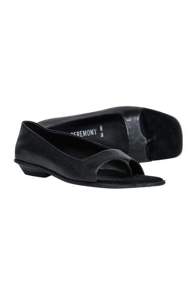 Current Boutique-Opening Ceremony - Black Open Toe Thong-Style Flats Sz 9
