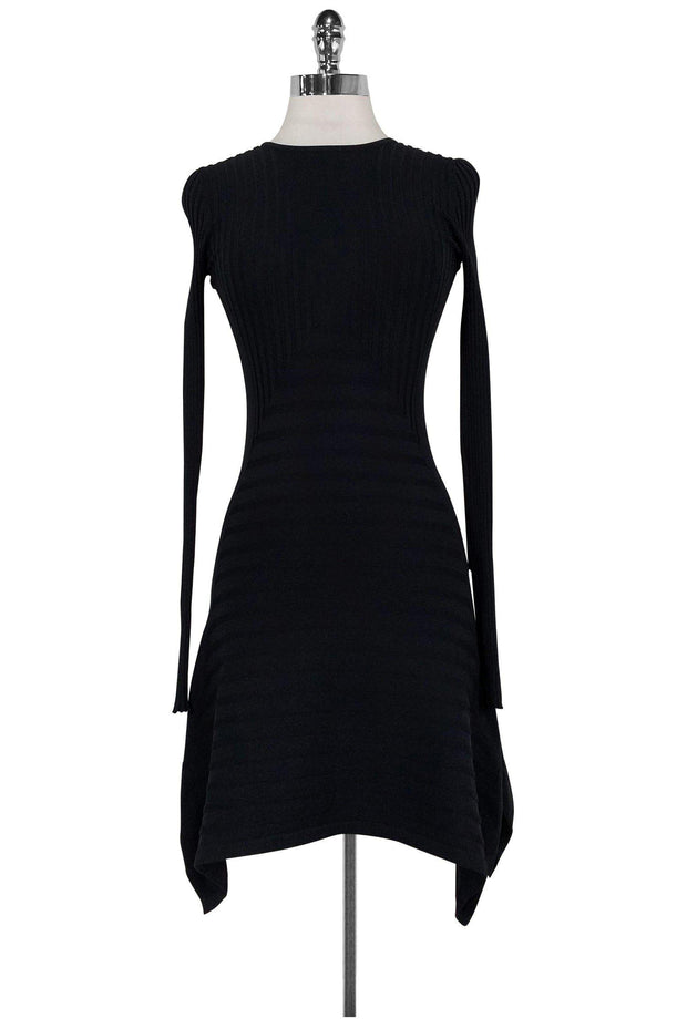 Current Boutique-Opening Ceremony - Black Ribbed Flared Dress Sz XS