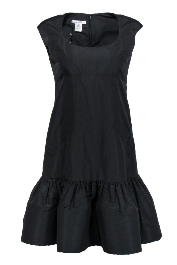 Current Boutique-Oscar de la Renta - Black Silk Taffeta Dress Sz 6