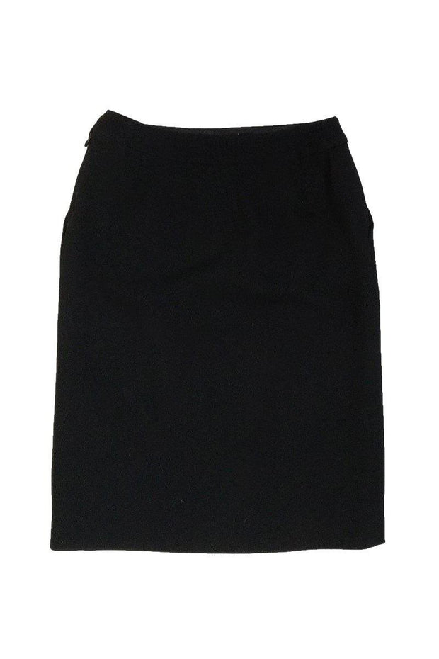 Current Boutique-Oscar de la Renta - Black Wool Skirt Sz 4
