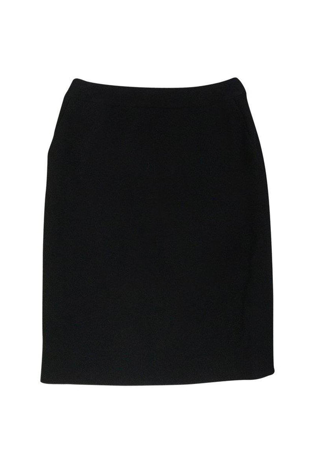 Current Boutique-Oscar de la Renta - Black Wool Skirt Sz 4