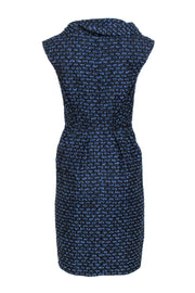 Current Boutique-Oscar de la Renta - Blue & Black Tweed Sleeveless Shift Dress Sz 4