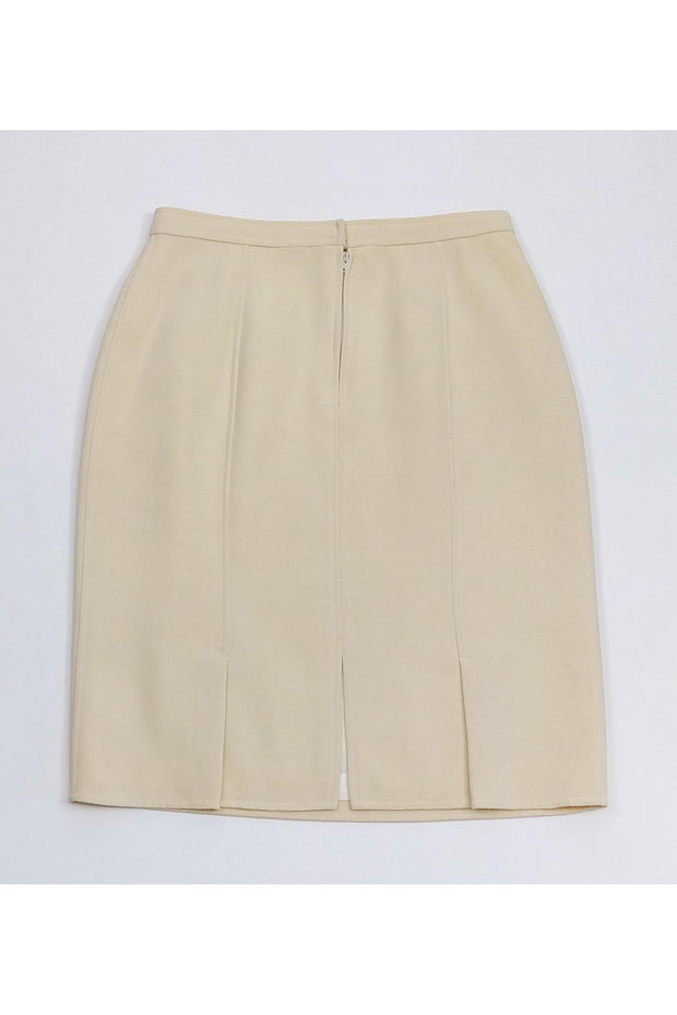 Current Boutique-Oscar de la Renta - Cream Wool Skirt Sz 10