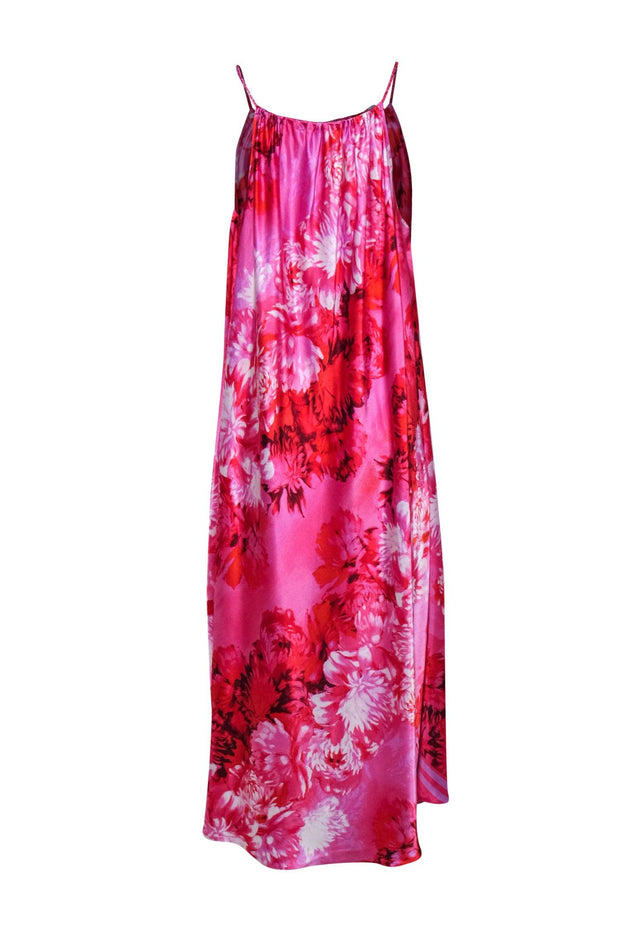 Current Boutique-Oscar de la Renta - Pink Floral Print Maxi Dress Sz L