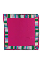 Current Boutique-Oscar de la Renta - Pink Striped Silk Scarf