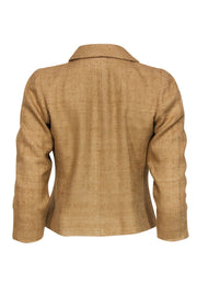 Current Boutique-Oscar de la Renta - Tan Textured Woven Silk Blazer Sz 6