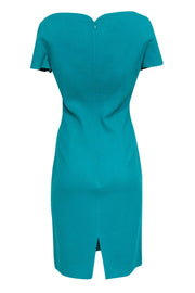 Current Boutique-Oscar de la Renta - Teal Sheath Dress Sz 12