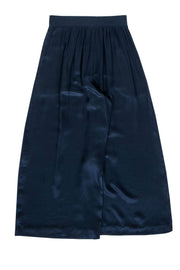 Current Boutique-Oscar de la Renta - Vintage Navy Silk Wide-Leg Pants Sz 8