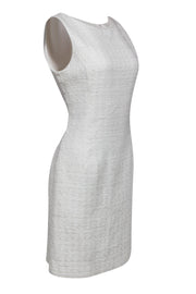 Current Boutique-Oscar de la Renta - White Tweed Sheath Dress Sz 10