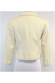 Current Boutique-Oscar de la Renta - White & Yellow Polka Dot Jacket Sz M
