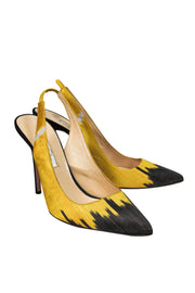 Current Boutique-Oscar de la Renta - Yellow Satin Ombre Slingback Heels Sz 11