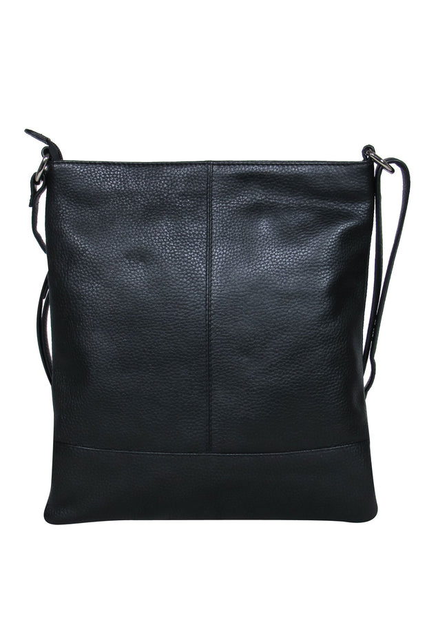 Current Boutique-Osprey London - Black Pebbled Leather Rectangle Crossbody