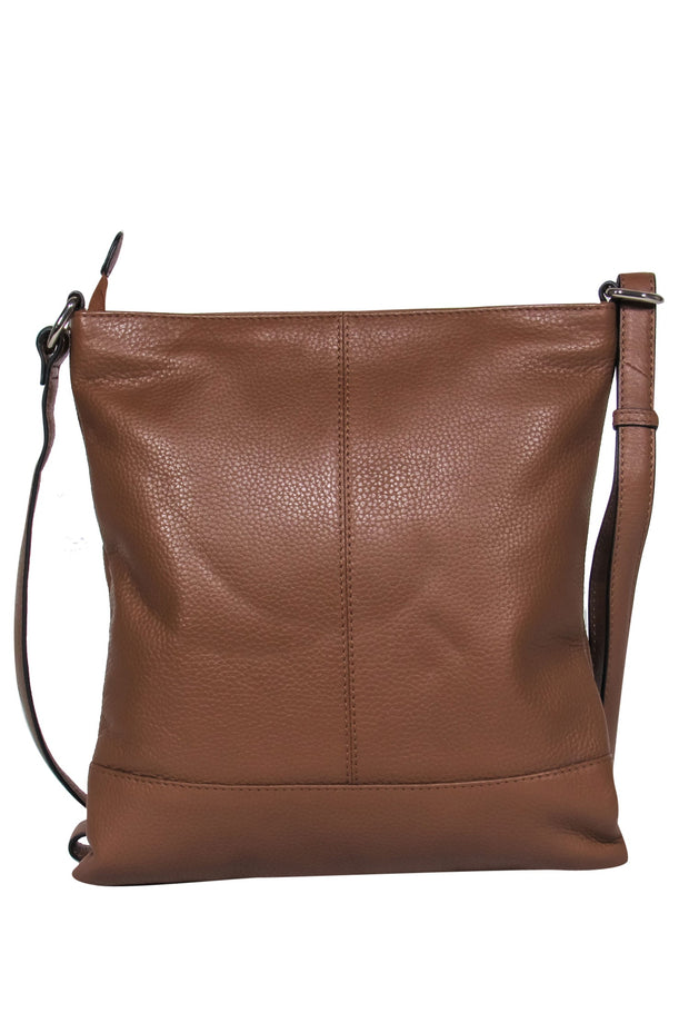 Current Boutique-Osprey London - Brown Pebbled Leather Rectangle Crossbody