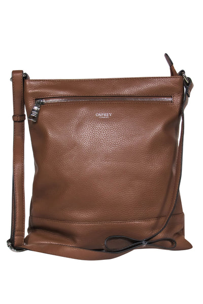 Current Boutique-Osprey London - Brown Pebbled Leather Rectangle Crossbody