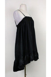 Current Boutique-Otte - Black Silk Ruched Dress Sz P
