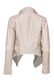 Current Boutique-PJK Patterson J. Kincaid - Cream Leather Draped Jacket Sz S
