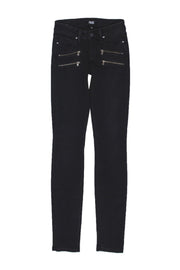 Current Boutique-Paige - Black Edgemont Ultra Skinny Jeans w/ Zippers Sz XS