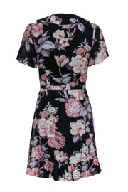 Current Boutique-Paige - Black & Pink Floral Print Wrap Dress Sz XS