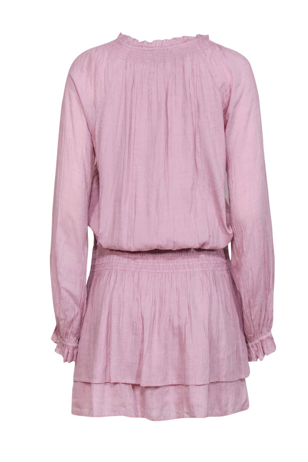 Current Boutique-Paige - Lavender Crinkled Drop-Waist Peasant Dress Sz L