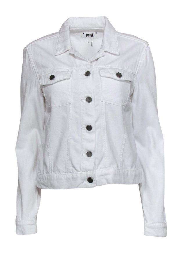 Current Boutique-Paige - White Button-Up Denim "Aveline" Jacket Sz S