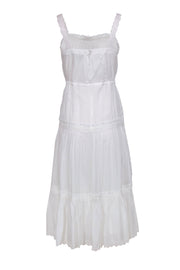 Current Boutique-Paige - White Sleeveless Embroidered “Amity” Maxi Dress w/ Lace Trim Sz XS