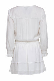 Current Boutique-Paige - White Textured Drop-Waist Mini Dress w/ V-Neckline Sz S
