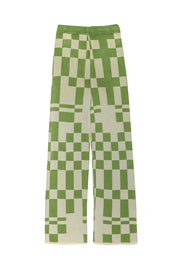 Current Boutique-Paloma Wool - Green & Beige Geometric Print High Waisted Knit Pants Sz S