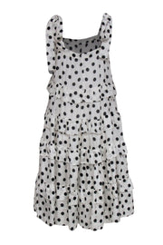 Current Boutique-Paper London - White & Black Polka Dot Sleeveless Tiered Midi Dress Sz 4