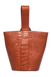 Current Boutique-Parisa Wang - Warm Brown Embossed Bucket Bag