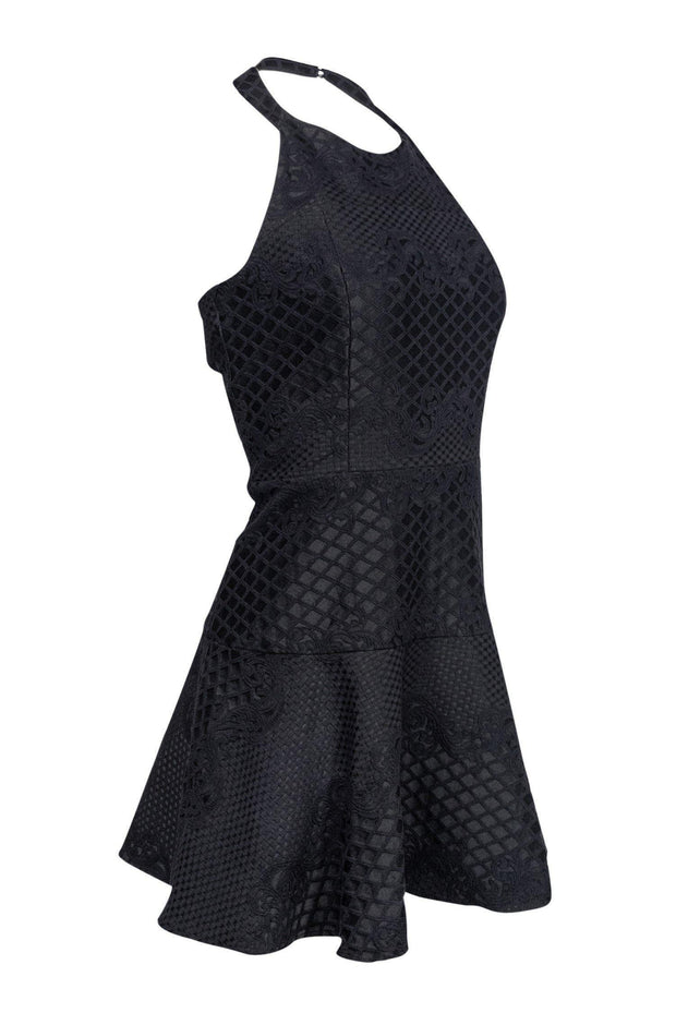 Current Boutique-Parker - Black Embroidered Halter Dress Sz M