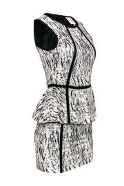 Current Boutique-Parker - Black & Grey Marbled Peplum Dress Sz S