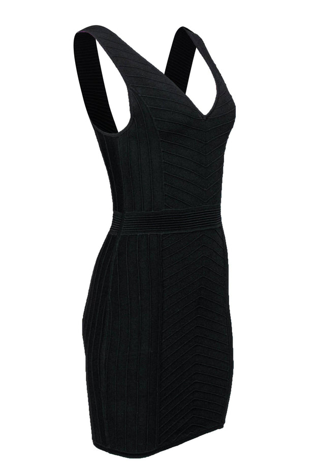 Current Boutique-Parker - Black Ribbed Bandage Dress Sz S