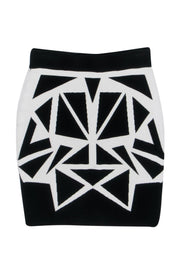 Current Boutique-Parker - Black & White Geometric Print Knit Bodycon Skirt Sz XS
