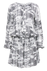 Current Boutique-Parker - Black & White Geometric Print Shift Dress Sz M